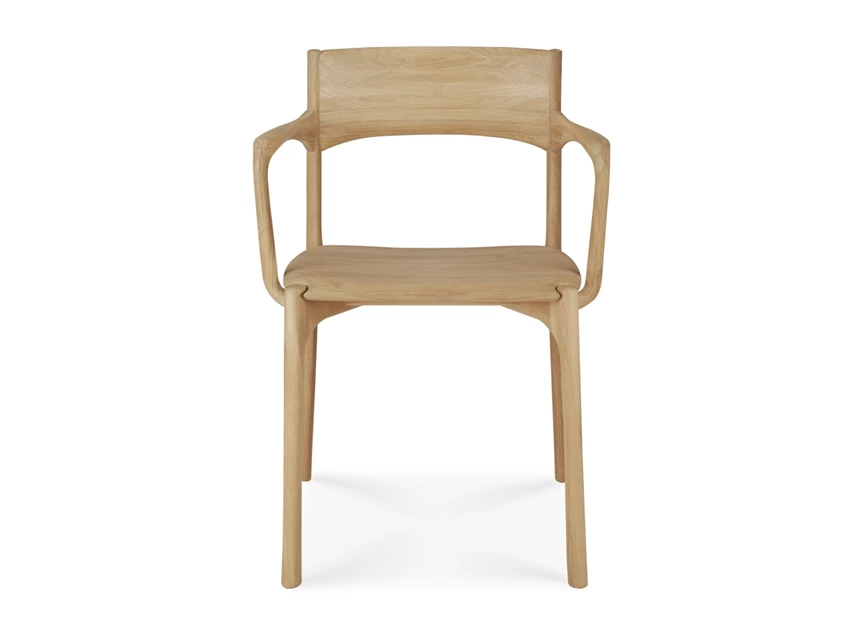Front Armstoel Oak Pi Dining Chair with armrest 51340 Ethnicraft
