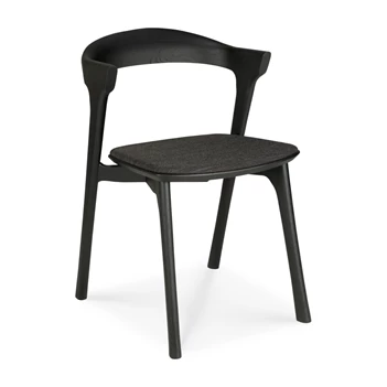 Armstoel Oak Bok Black Dining Chairs Soft Black Fabric 51485 Ethnicraft