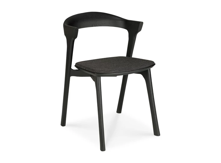 Armstoel Oak Bok Black Dining Chairs Soft Black Fabric 51485 Ethnicraft