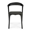 Front Armstoel Oak Bok Black Dining Chairs Soft Black Fabric 51485 Ethnicraft