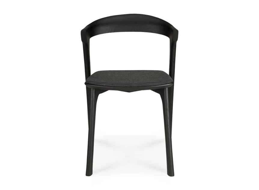 Front Armstoel Oak Bok Black Dining Chairs Soft Black Fabric 51485 Ethnicraft