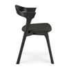 Zijkant Armstoel Oak Bok Black Dining Chairs Soft Black Fabric 51485 Ethnicraft