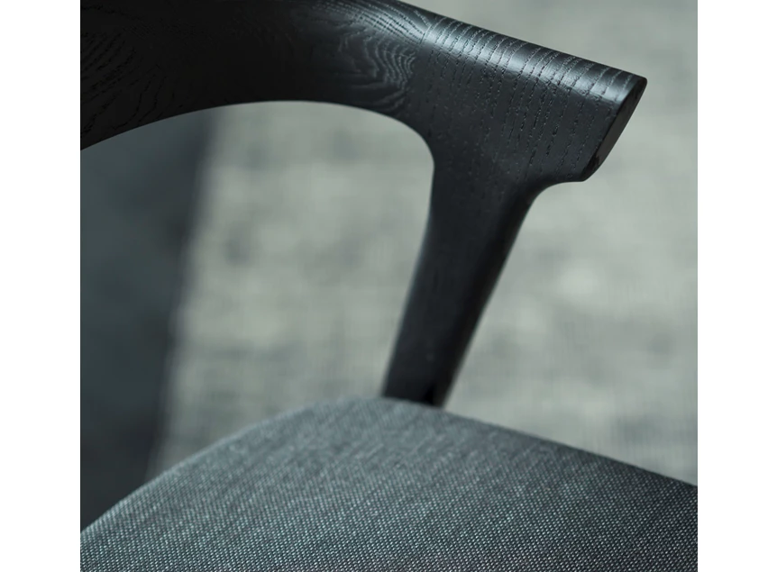 Inzoom Armstoel Oak Bok Black Dining Chairs Soft Black Fabric 51485 Ethnicraft