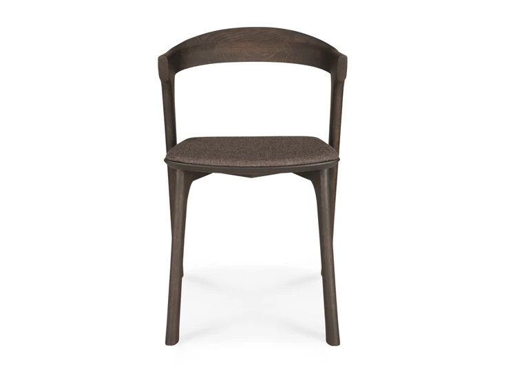 Front Armstoel Oak Bok Brown Dining Chairs Warm Brown Fabric 51484 Ethnicraft