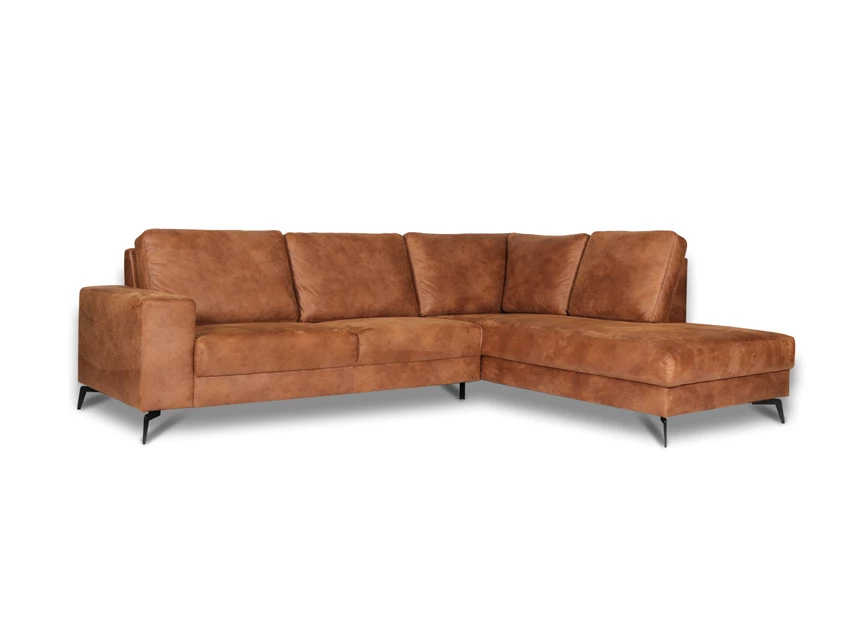 padova - paolo - 2,5 seater arm left + corner sitting island right 212cm - texas 16 caramel
