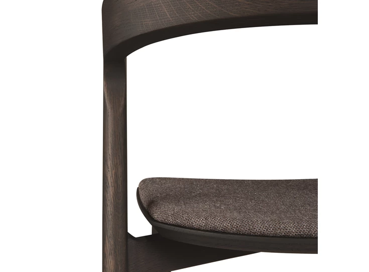 Rugleuning Armstoel Oak Bok Brown Dining Chairs Warm Brown Fabric 51484 Ethnicraft