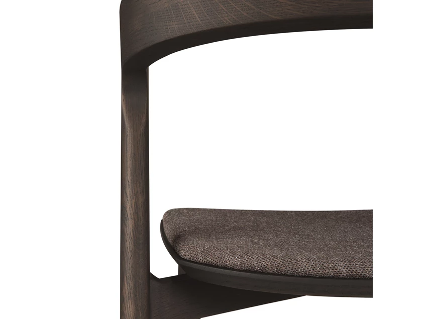 Rugleuning Armstoel Oak Bok Brown Dining Chairs Warm Brown Fabric 51484 Ethnicraft