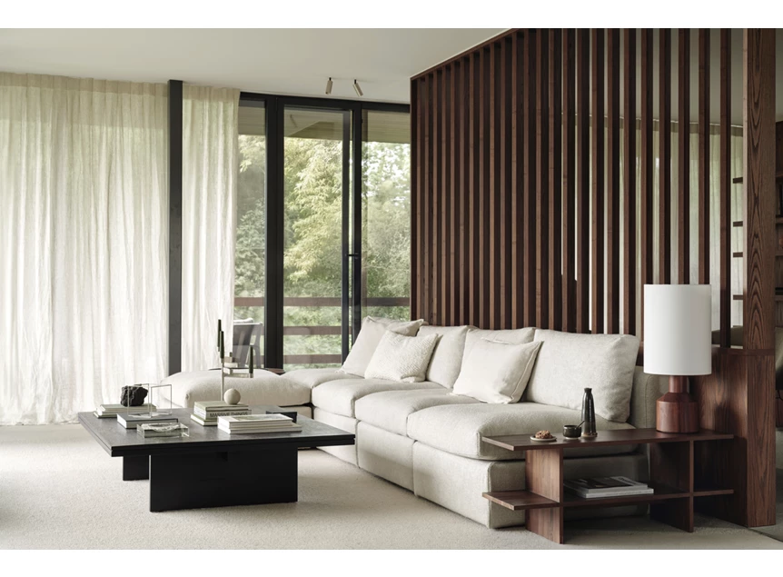 Sfeerfoto Salontafel Teak Grooves Off Black Coffee Table 12256 Ethnicraft