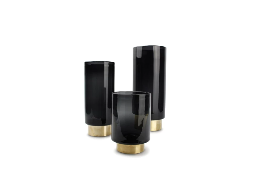 855001 Salt and Pepper S&P Vaas Manon Ø11,5cm H27,5cm Zwart/Goud Collectie