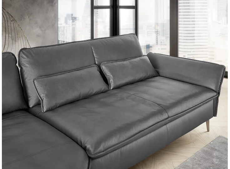 Zitvlak Salon met lonchair MR 2340 leder antraciet Musterring