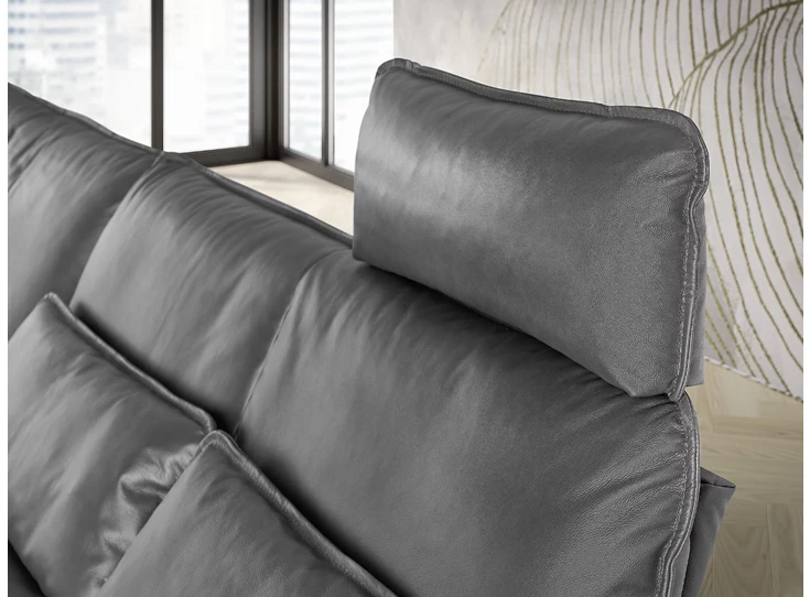 Hoofdsteun Salon met lonchair MR 2340 leder antraciet Musterring