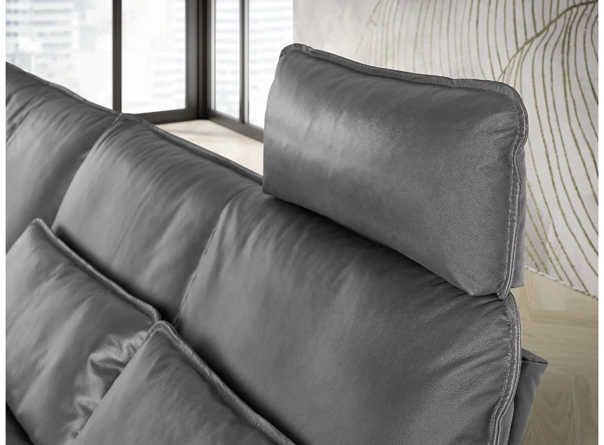 Hoofdsteun Salon met lonchair MR 2340 leder antraciet Musterring