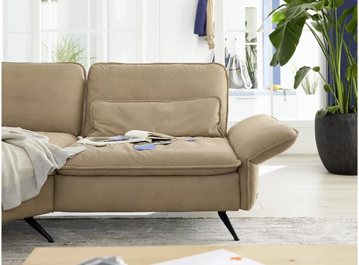 Front Hoeksalon MR 2340 leder zandkleur Musterring