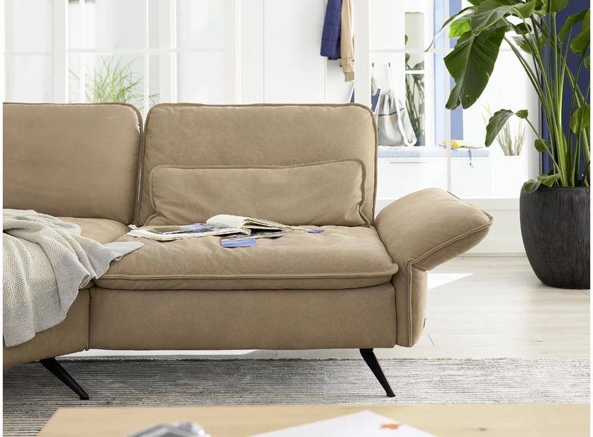 Front Hoeksalon MR 2340 leder zandkleur Musterring