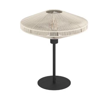 Midsumer tafellamp- staal/textiel- zwart/creme
