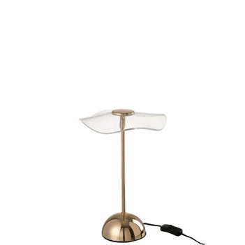 Tafellamp led bloem- metaal/plastiek- goud- smal