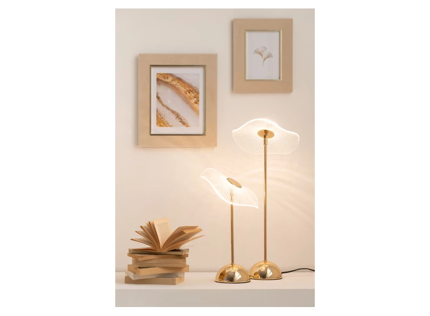 Tafellamp led bloem- metaal/plastiek- goud- smal- sfeerbeeld