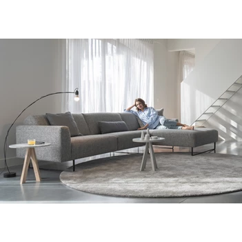 Salon Lex met longchair stof grijs Moome by Indera