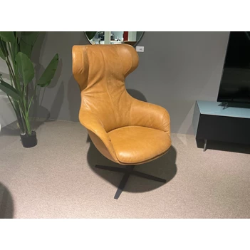 Bijzetzetel Peaches leder Africa Caramel Het Anker