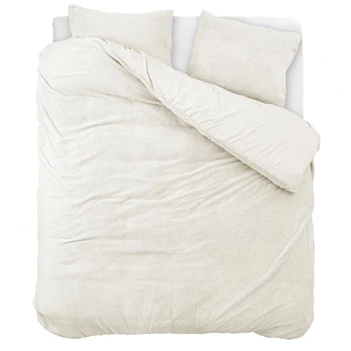 Dekbed teddy katoen beige bovenaanzicht 140X220