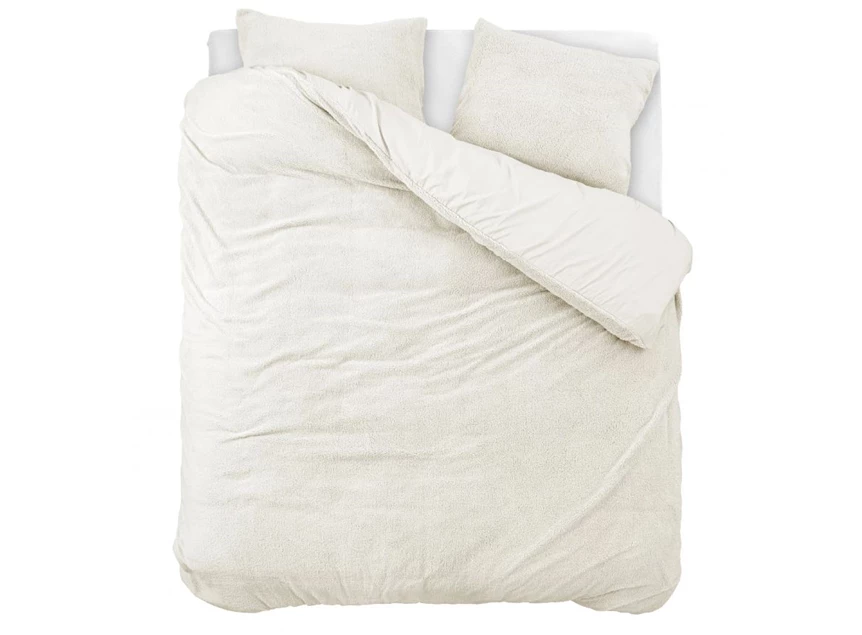 Dekbed teddy katoen beige bovenaanzicht 140X220