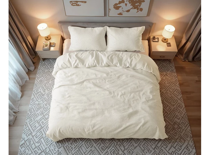 Dekbed teddy katoen beige sfeerbeeld 140X220