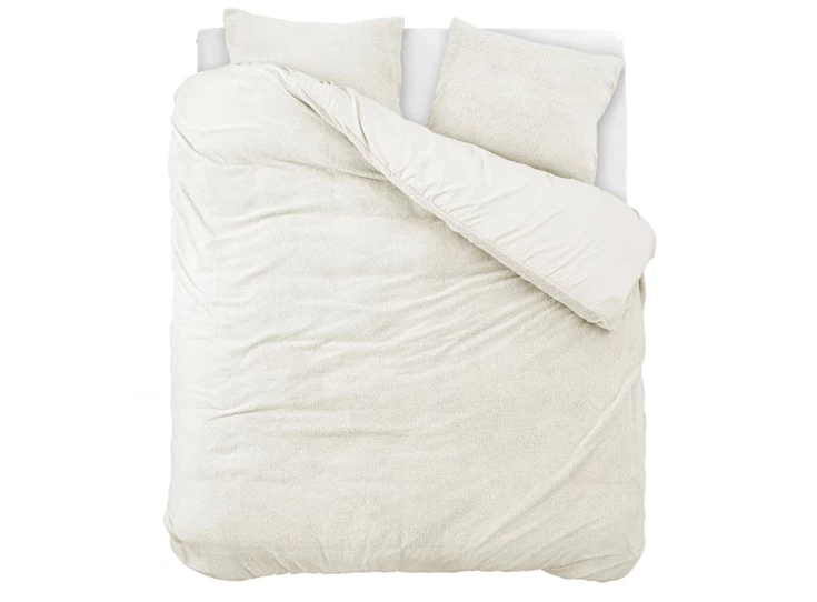Dekbed teddy katoen beige bovenaanzicht 240X220