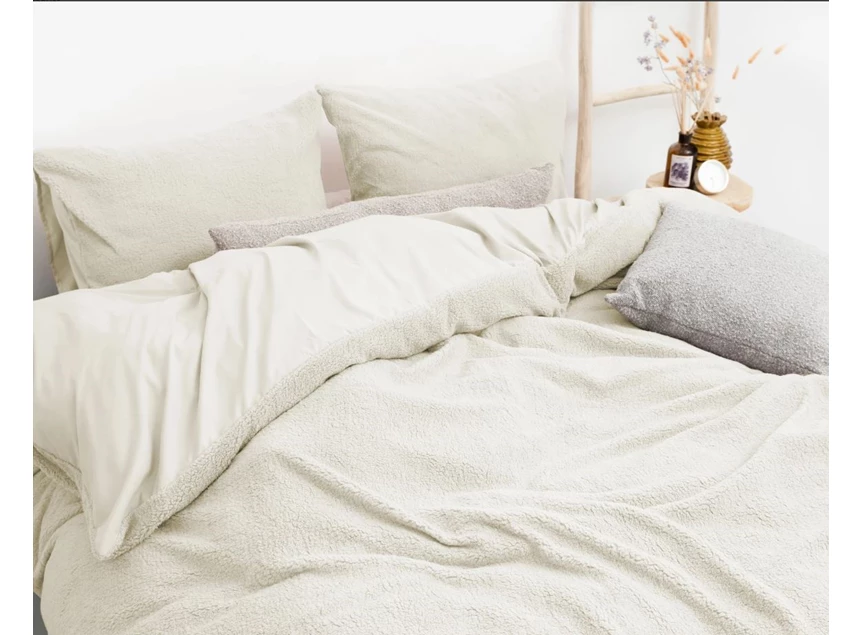 Dekbed teddy katoen beige 240X220