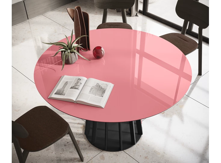 Bovenblad Tafel Latina Rond blinkend glas Willisau Edition