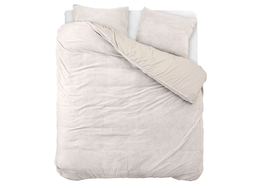 Dekbed teddy katoen taupe bovenaanzicht 240X220