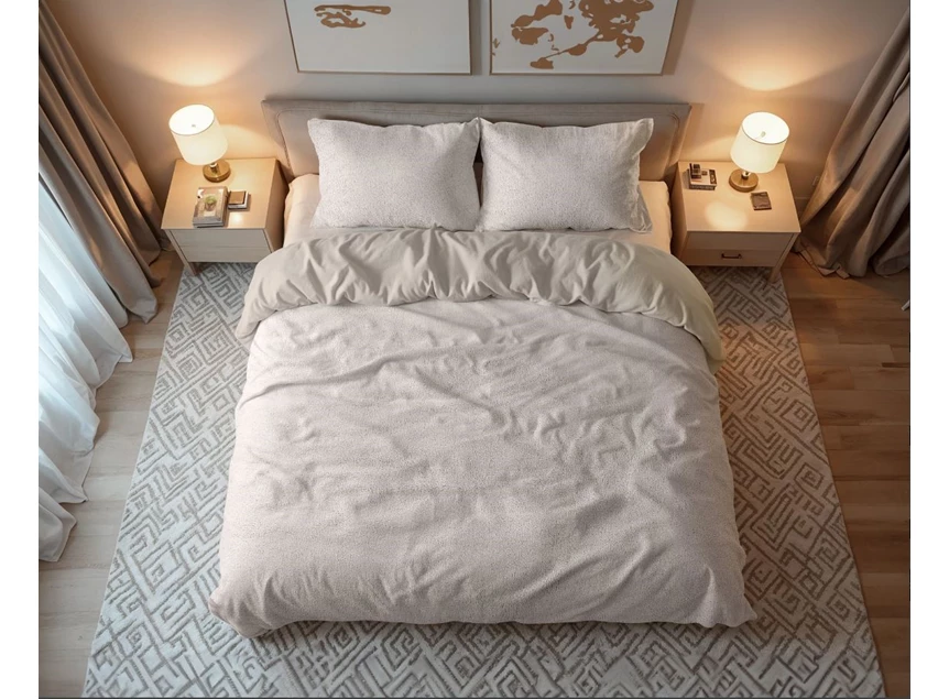 Dekbed teddy katoen taupe sfeerbeeld 240X220