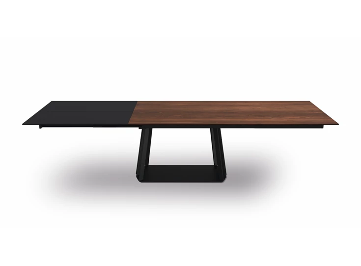 Verlengbare tafel Latina rechthoekig massief Amerikaans noot Willisau Edition