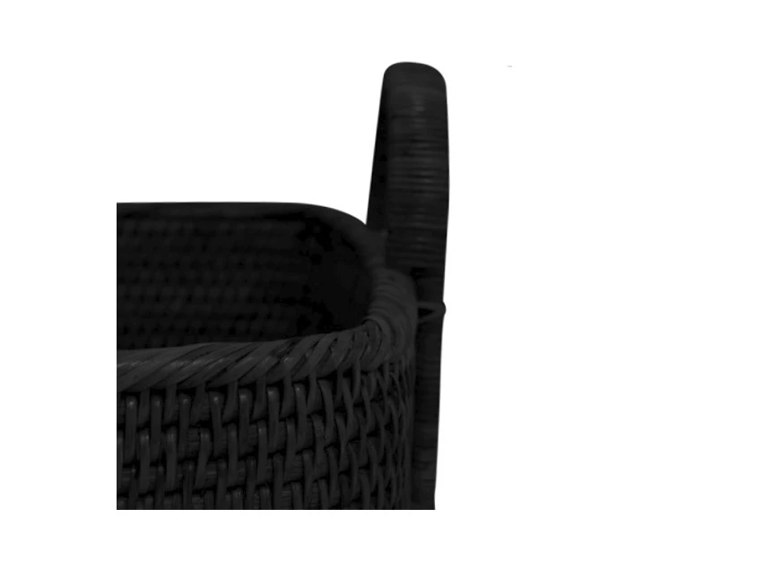 Detail Manden Basket Royal Burma Rattan Black 150-175-011 Haans Interior