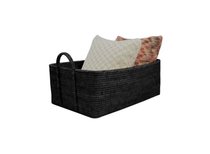 Groot Mand Basket Royal Burma Rattan Black 150-175-011 Haans Interior