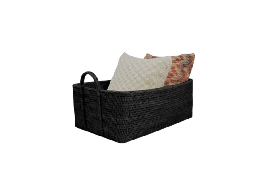 Groot Mand Basket Royal Burma Rattan Black 150-175-011 Haans Interior