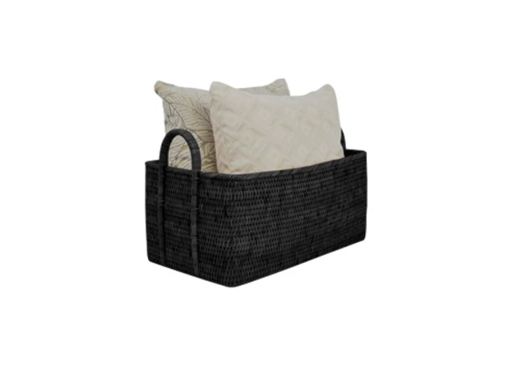 Klein Mand Basket Royal Burma Rattan Black 150-175-011 Haans Interior
