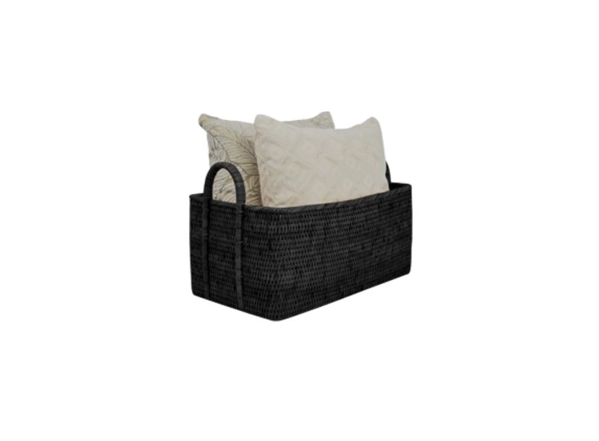 Klein Mand Basket Royal Burma Rattan Black 150-175-011 Haans Interior