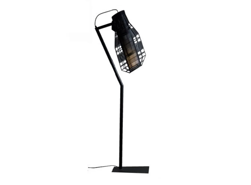 Vloerlamp Floor Lamp Quadretto Bullet Iron Wire Black 280-325-164 Haans Interior