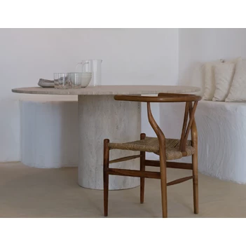 Eettafel Dining table Omega Lizea marmer travertin Haans Interior