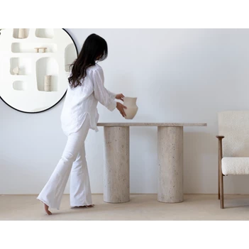 Console Olympia travertin marmer Haans Interior