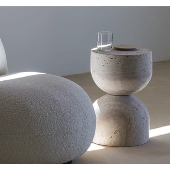 Bijzettafel Side Table Sablia travertin marmer Haans Interior