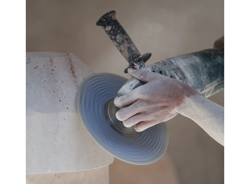 Handwerk Bijzettafel Side Table Sablia travertin marmer Haans Interior