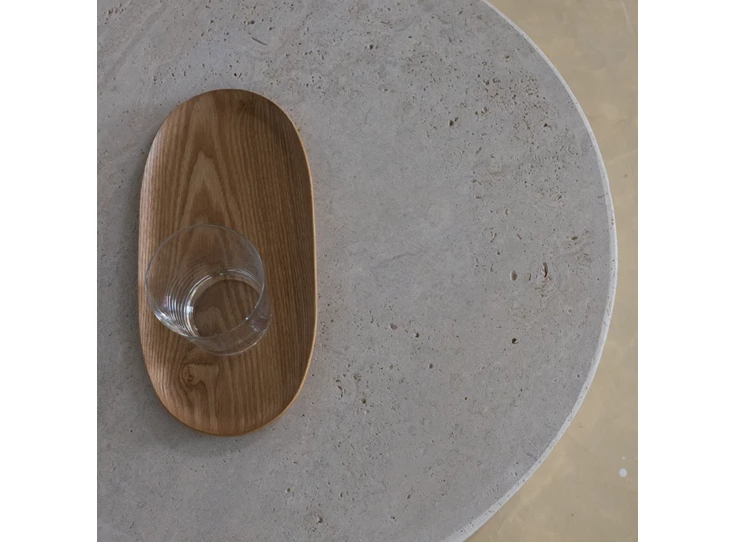 Bovenkant Salontafel Coffee Table Estee Lizea travertin marmer Haans Interior