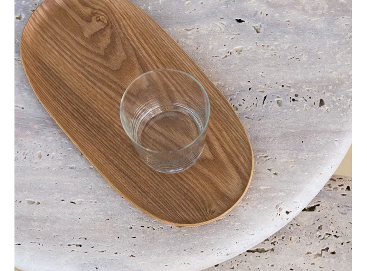 Bovenkant Salontafel Coffee Table Aimée Lizea travertin marmer Haans Interior