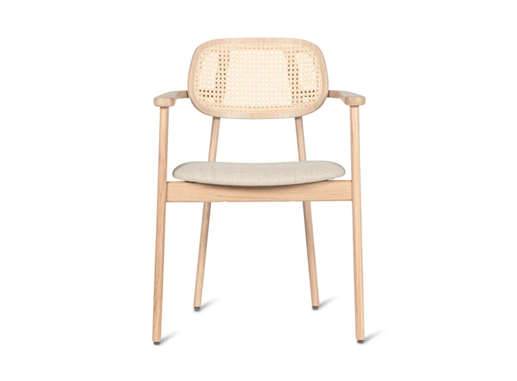 Front Armstoel Dining Armchair Titus Natural Stained Oak Vincent Sheppard