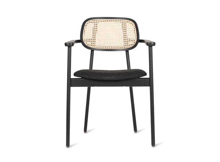 Front Armstoel Dining Armchair Titus Black Stained Oak Vincent Sheppard
