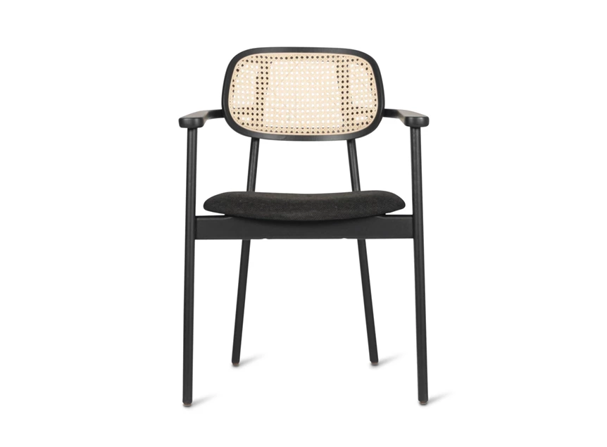 Front Armstoel Dining Armchair Titus Black Stained Oak Vincent Sheppard