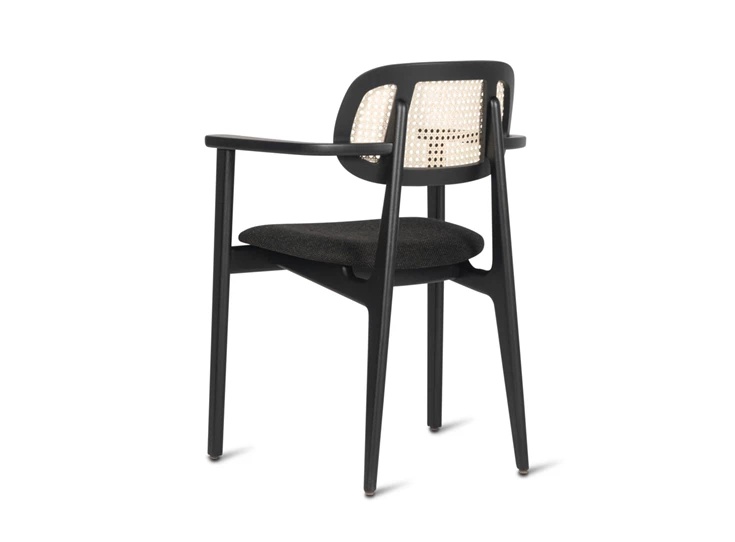 Zijkant Armstoel Dining Armchair Titus Black Stained Oak Vincent Sheppard
