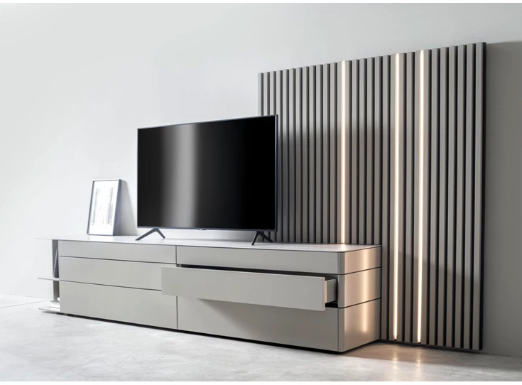 Zijkant Tv-kast Goya opstelling 63 matte lak grijs Sudbrock