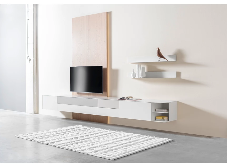 Tv-kast Goya opstelling 60 matte lak wit eik Sudbrock